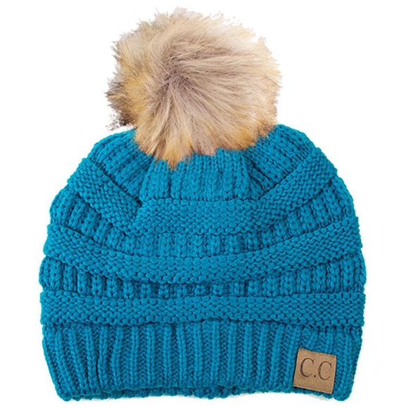 C.C 3pc Knit Warm Pom Beanie Gloves Scarves Set main image 4